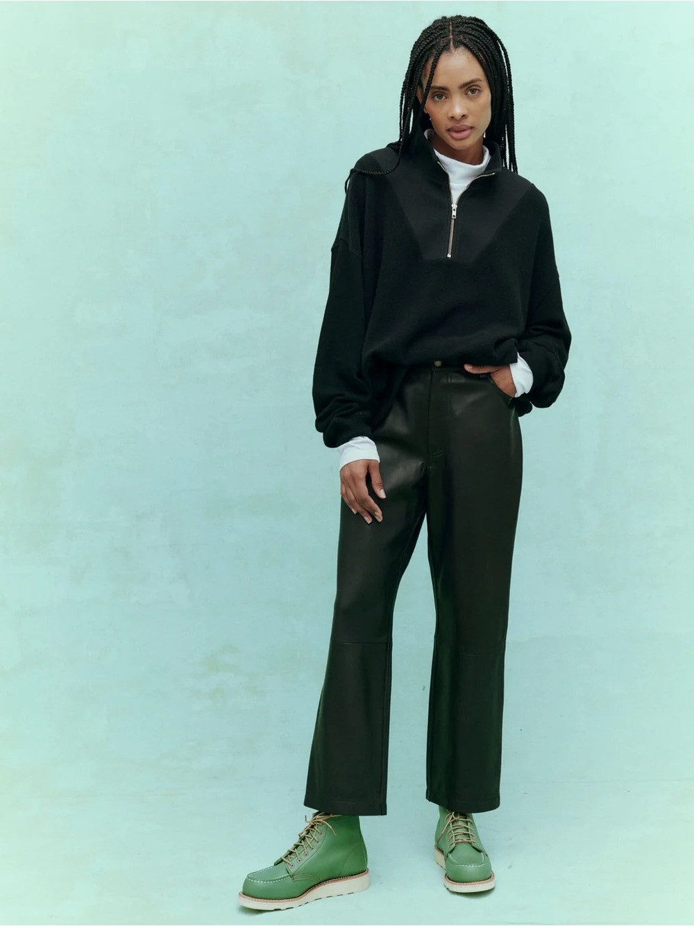 The Great. The Wayne Leather Crop Pant NEW